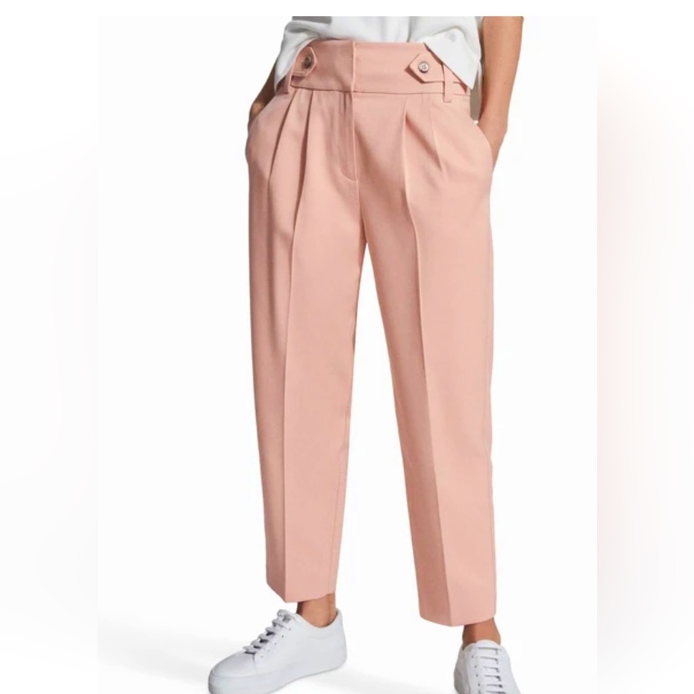 Reiss Pink Pleated Trousers